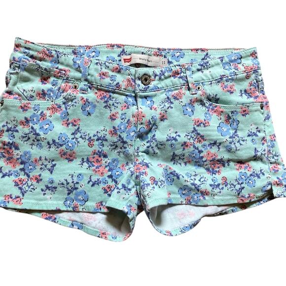 Levi's  Shorty Shorts Floral Multi Color Pockets size 11 - Picture 3 of 13